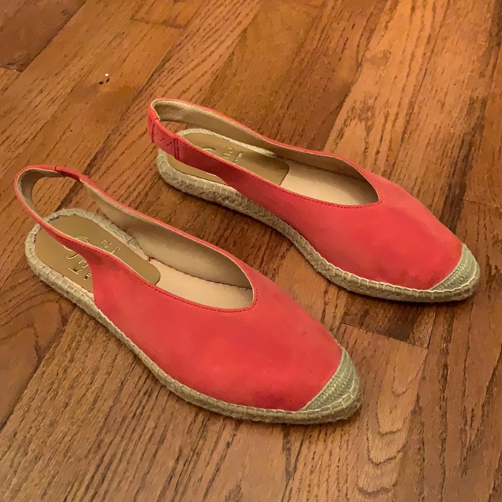Kanna Sales Red Suede Mule Strap Espadrille Sandals Sz EUR 37